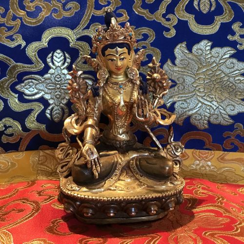 White Tara 6" statue with gold-plating