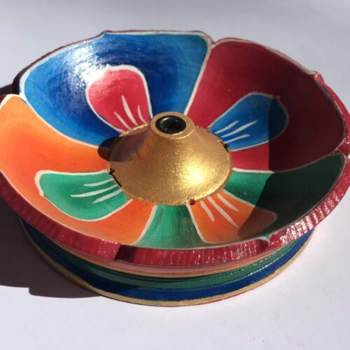 Flat Incense Burner - Hand-painted
