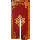 Maroon Split Door Curtain with Gold Trim