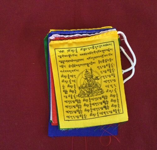 Small Guru Rinpoche Prayer Flag -  string of 10 flags - satin finish - 8x10cm