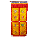 Eight Auspicious Symbols  Door Curtain - Red