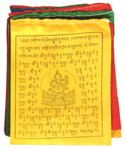 Small Tara Prayer Flags  - string of 10 - satin finish - 8x10cm