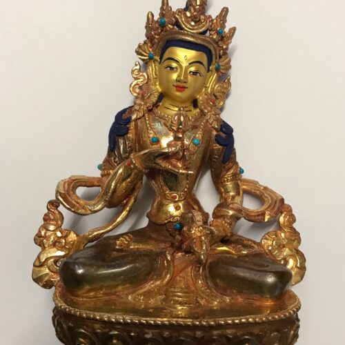 Vajrasattva Statue with Gold plating - Blessed - 6" (15cm)