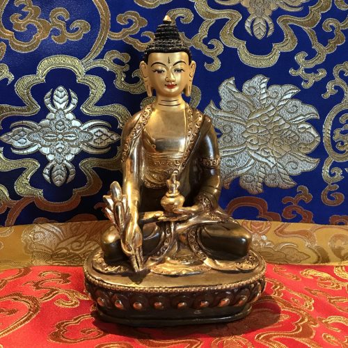 Medicine Buddha 6" statue with gold-plating