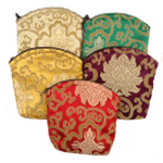 Lotus pattern Mala Bag with zipper - 10x8cm