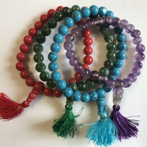Gemstone Wrist Mala - Red
